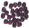 25 12mm Four-Sided Flat Round Amethyst Glass Beads